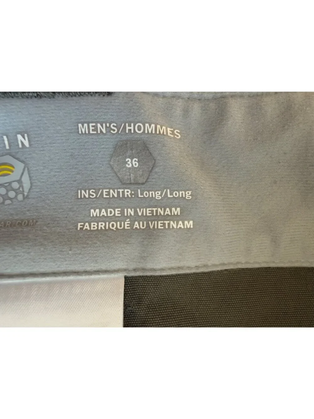 Mountain Hardwear Pants Mens Size 36 Long Nylon Blend Cargo Hiking Outdoors